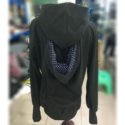 ELECTROPRIME Three-in-one Multi-function Mother Kangaroo Zipper Hoodie Coat with Front Cap Size: XXL, Chest: 110-116cm, Waist:91-95cm, Hip: 116-123cm (Black+Blue)