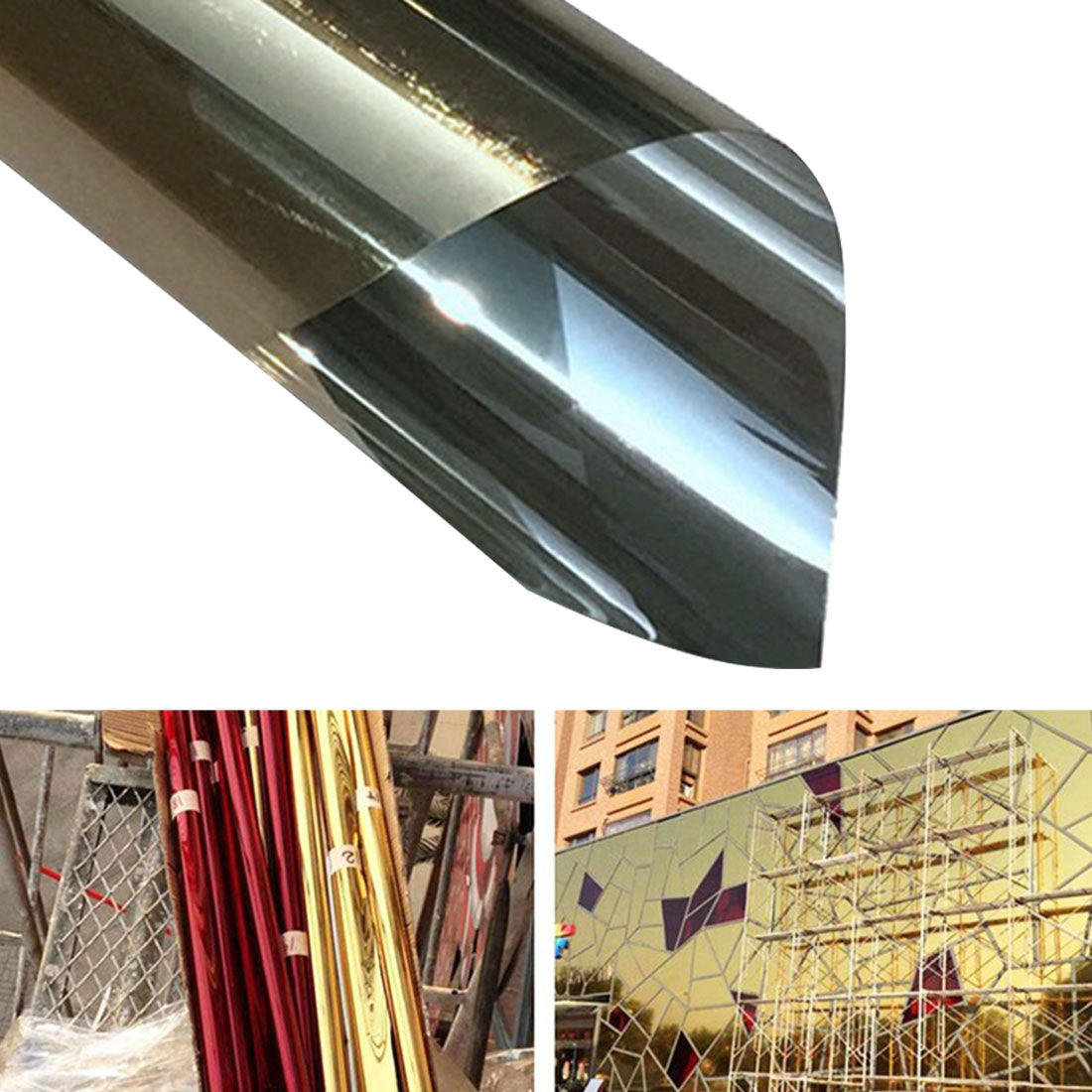 ELECTROPRIME UV Reflective One Way Privacy Decoration Glass Window Film Sticker, Width: 120cm, Length: 1m(Gold)