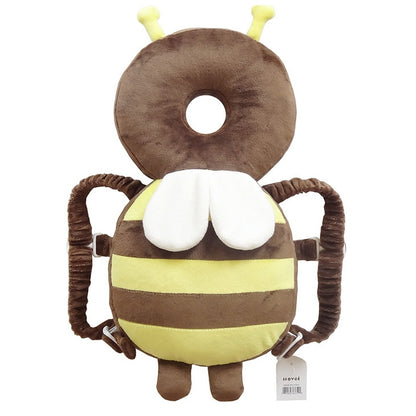 ELECTROPRIME Big Brown Plush Bee Pattern Shockproof Head Pad for Baby Children Waliking