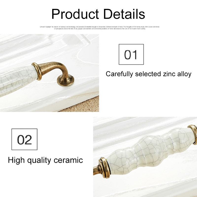 ELECTROPRIME 5025_128 Ceramic Crack Closet Cabinet Handle Pitch: 128mm
