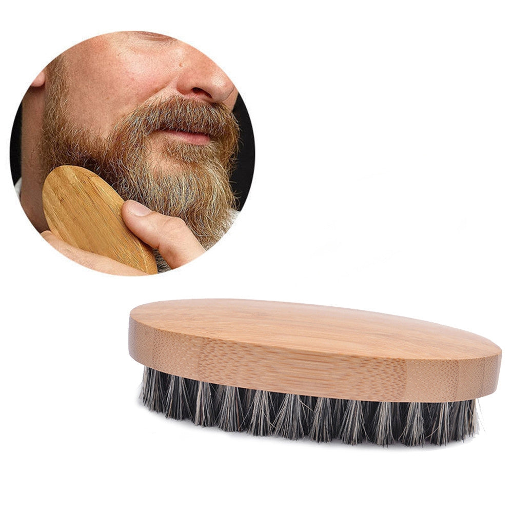 ELECTROPRIME Men Beard Care Brush Hardwood Handle Wild Boar Bristle Comb