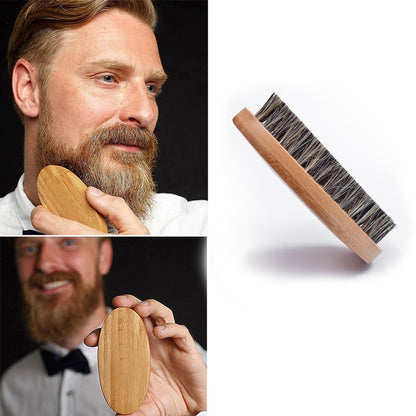 ELECTROPRIME Men Beard Care Brush Hardwood Handle Wild Boar Bristle Comb