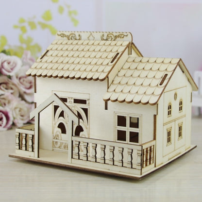 ELECTROPRIME Creative Wooden Night Light Villa Money Coin Storage Box, Random Pattern Delivery