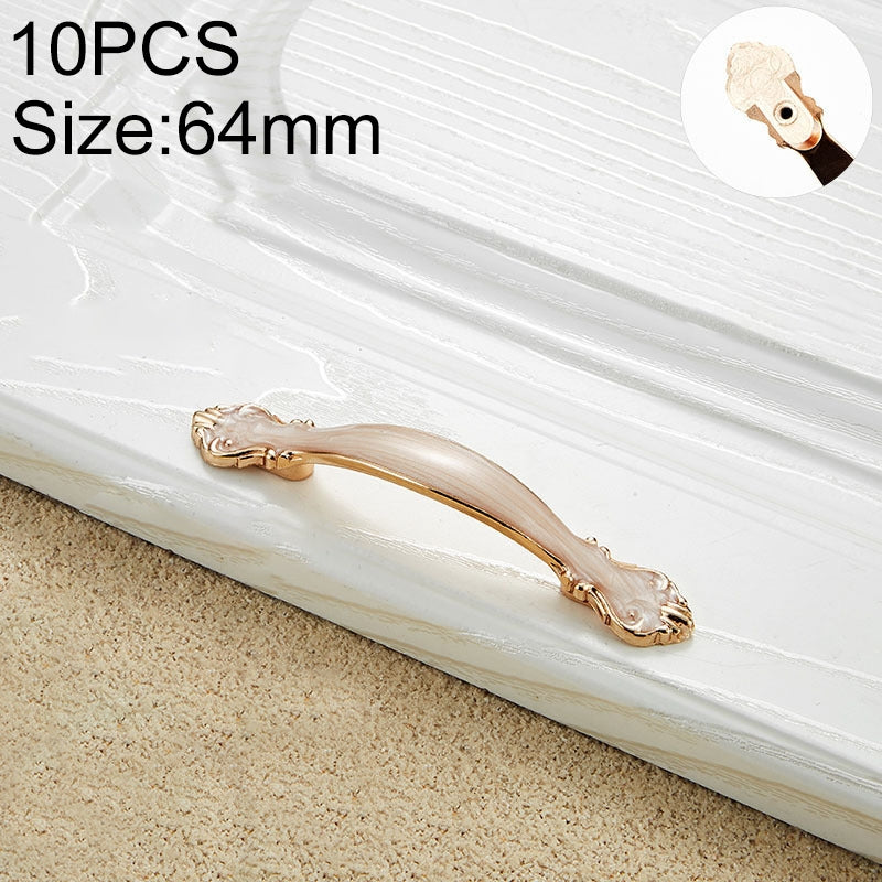ELECTROPRIME 10 PCS 6032A_64 White Amber Paint Closet Cabinet Handle Pitch: 64mm