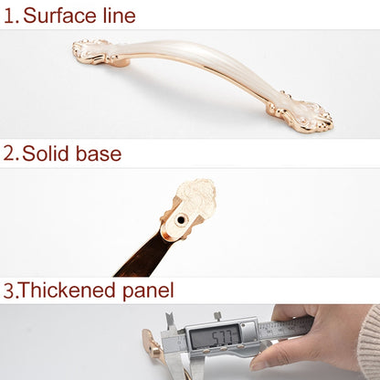 ELECTROPRIME 10 PCS 6032A_64 White Amber Paint Closet Cabinet Handle Pitch: 64mm