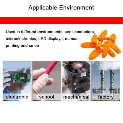 ELECTROPRIME 100pcs / Pack Antistatic Antislip Durable Fingertips Latex Protective Gloves, Size: M, 2.6*6.3cm(Orange)