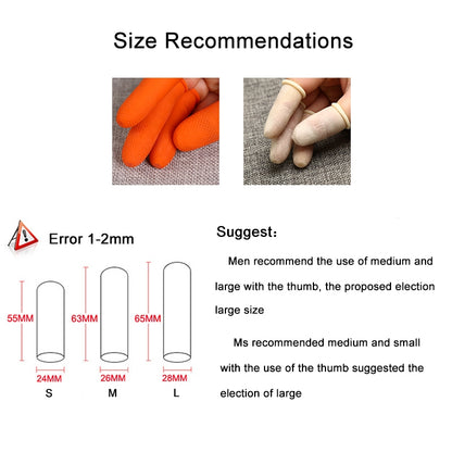 ELECTROPRIME 100pcs / Pack Antistatic Antislip Durable Fingertips Latex Protective Gloves, Size: M, 2.6*6.3cm(Khaki)
