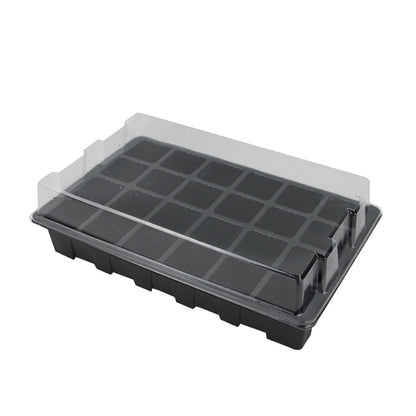 ELECTROPRIME Seedling Tray Sprout Plate 24 Holes Nursery Pots Tray Lids Box For Gardening Bonsai Mini Greenhouse Nursery Plate Three Sets