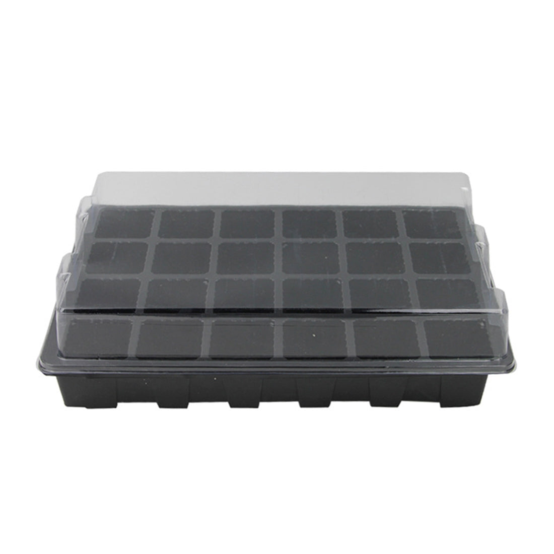 ELECTROPRIME Seedling Tray Sprout Plate 24 Holes Nursery Pots Tray Lids Box For Gardening Bonsai Mini Greenhouse Nursery Plate Three Sets