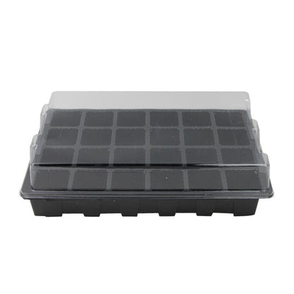 ELECTROPRIME Seedling Tray Sprout Plate 24 Holes Nursery Pots Tray Lids Box For Gardening Bonsai Mini Greenhouse Nursery Plate Three Sets