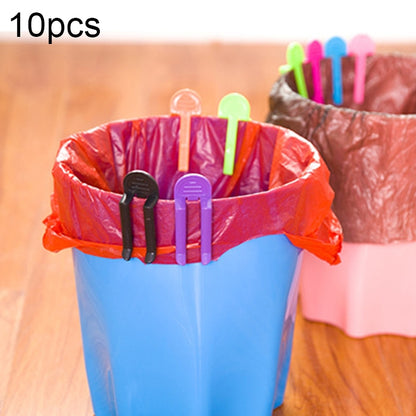ELECTROPRIME 10pcs Universal Trash Bag Fixed Clip Waste Basket Rubbish Bin Garbage Can Clamp Rubbish Clip Non-slip Garbage Bag Clip, Random Color Delivery