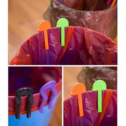 ELECTROPRIME 10pcs Universal Trash Bag Fixed Clip Waste Basket Rubbish Bin Garbage Can Clamp Rubbish Clip Non-slip Garbage Bag Clip, Random Color Delivery