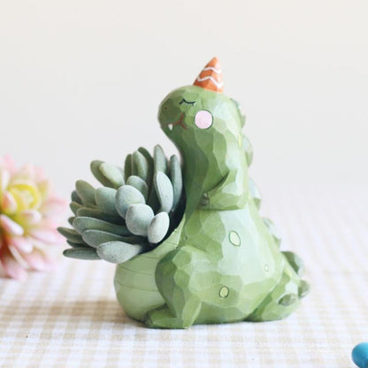 ELECTROPRIME Lovely Home Garden Office Resin Cartoon Animal Shaped Plant Flower Pot Decoration Animal Flower Pots Planter