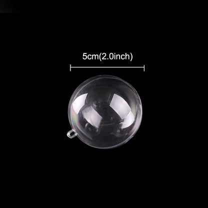 ELECTROPRIME 5 PCS Transparent Christmas Ball Hollow Plastic Sphere Ball Shaped Eternal Flower Ball Wedding Gifts Gift Box, Size: 5 x 5cm