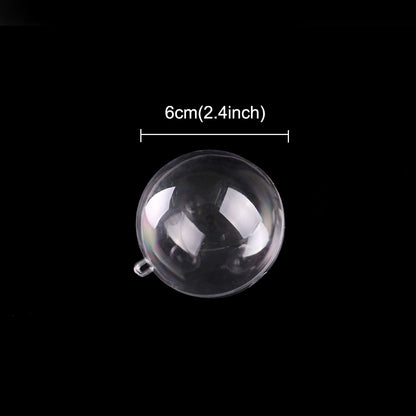 ELECTROPRIME 5 PCS Transparent Christmas Ball Hollow Plastic Sphere Ball Shaped Eternal Flower Ball Wedding Gifts Gift Box, Size: 6 x 6cm