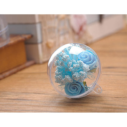 ELECTROPRIME 5 PCS Transparent Christmas Ball Hollow Plastic Sphere Ball Shaped Eternal Flower Ball Wedding Gifts Gift Box, Size: 6 x 6cm