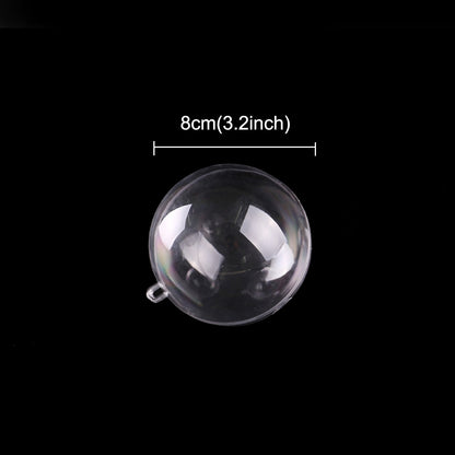 ELECTROPRIME 5 PCS Transparent Christmas Ball Hollow Plastic Sphere Ball Shaped Eternal Flower Ball Wedding Gifts Gift Box, Size: 8 x 8cm