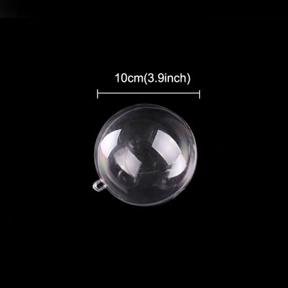 ELECTROPRIME 5 PCS Transparent Christmas Ball Hollow Plastic Sphere Ball Shaped Eternal Flower Ball Wedding Gifts Gift Box, Size: 10 x 10cm