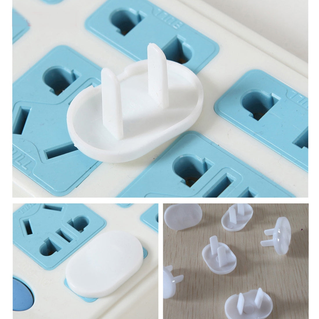 ELECTROPRIME 100 PCS 2 Hole Baby Electric Sockets Outlet Plug Safety Protection Cover for US Plugs