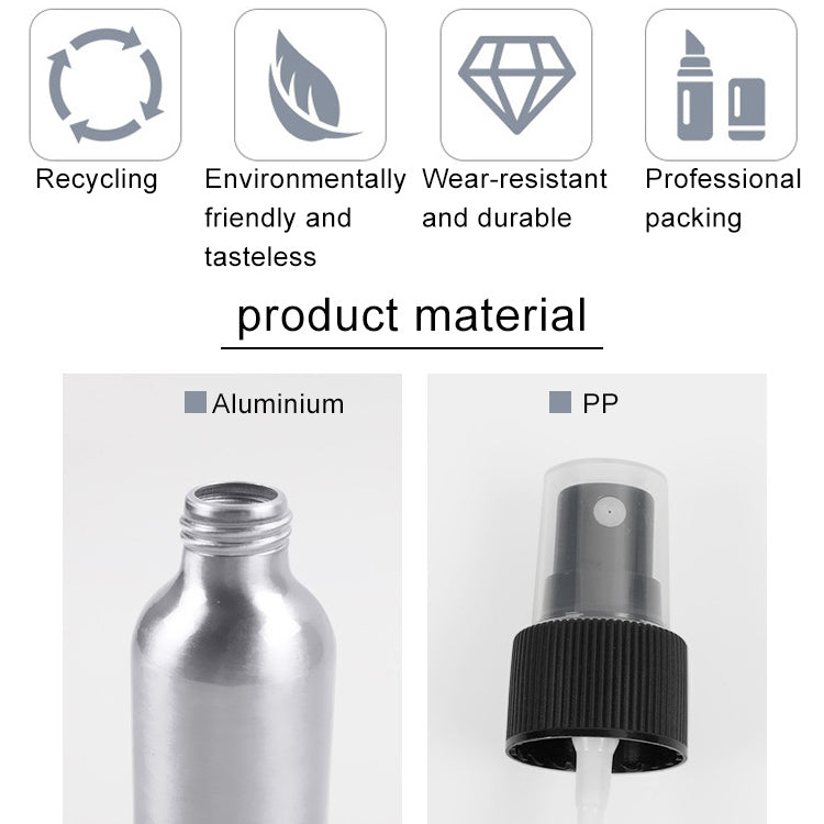 ELECTROPRIME Refillable Glass Fine Mist Atomizers Aluminum Bottle, 50ml(Black)