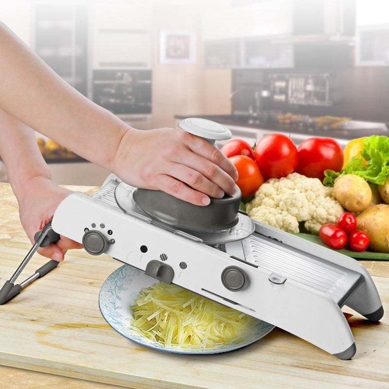 ELECTROPRIME CZ-01 Multifunctional Household Stainless Steel Manual Vegetable Cutting Machine Carrot Potato Grater (Silver)