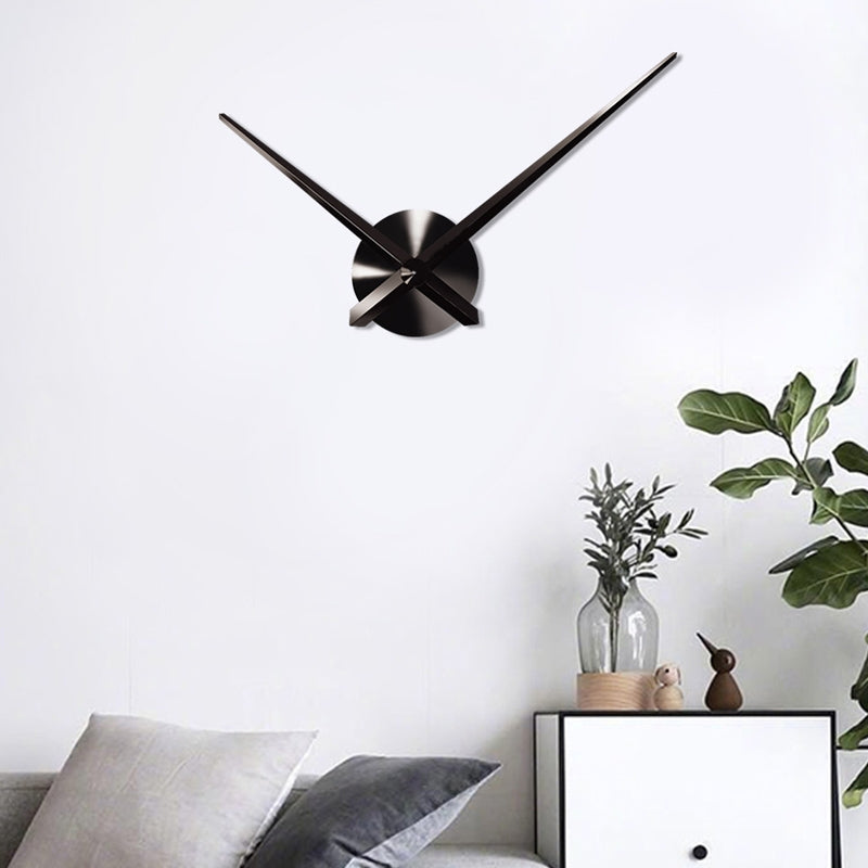 ELECTROPRIME Creative DIY Stainless Steel Wall Clock Home Office Decoration (Black)