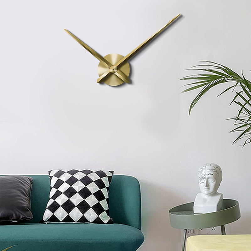ELECTROPRIME Creative DIY Stainless Steel Wall Clock Home Office Decoration (Gold)