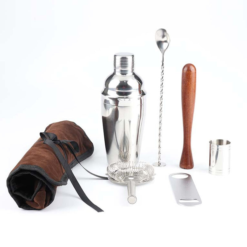 ELECTROPRIME 7 in 1 Stainless Steel Wine Cocktail Shaker Tools Set with Cloth Bag, Capacity: 550ml