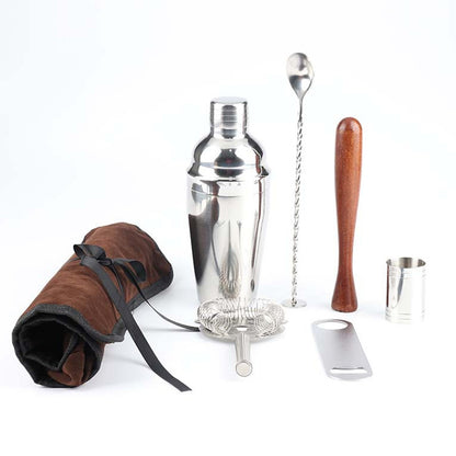 ELECTROPRIME 7 in 1 Stainless Steel Wine Cocktail Shaker Tools Set with Cloth Bag, Capacity: 750ml
