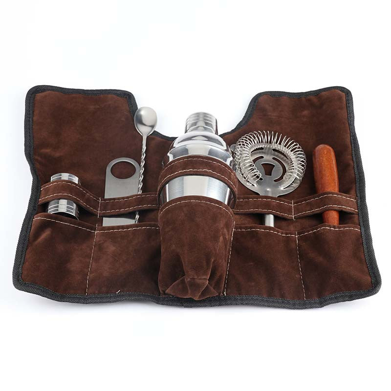 ELECTROPRIME 7 in 1 Stainless Steel Wine Cocktail Shaker Tools Set with Cloth Bag, Capacity: 750ml