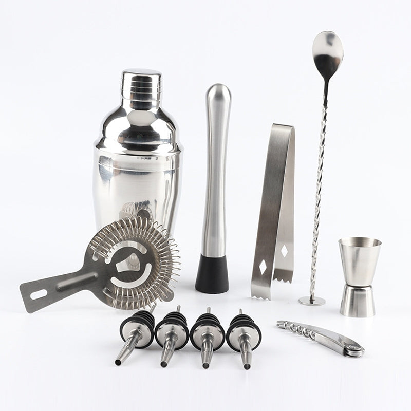 ELECTROPRIME 12 in 1 Stainless Steel Wine Cocktail Shaker Tools Set with Cloth Bag, Capacity: 550ml