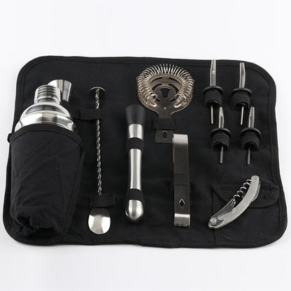 ELECTROPRIME 12 in 1 Stainless Steel Wine Cocktail Shaker Tools Set with Cloth Bag, Capacity: 550ml