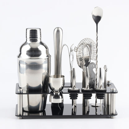 ELECTROPRIME 18 in 1 Cocktail Shaker Tools Setwith Acrylic Mount, , Capacity: 550ml
