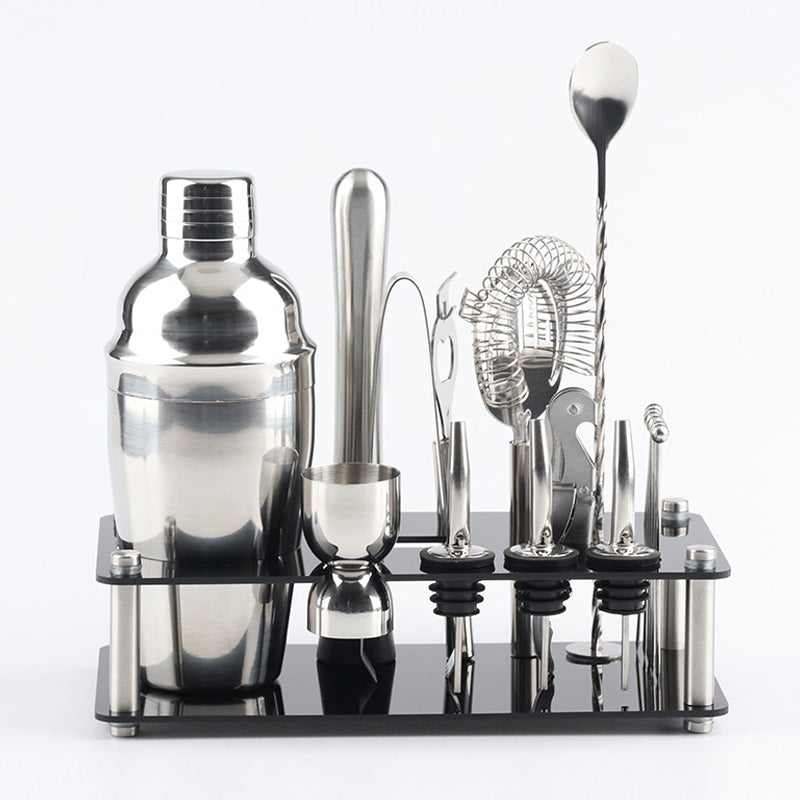 ELECTROPRIME 18 in 1 Cocktail Shaker Tools Setwith Acrylic Mount, , Capacity: 750ml