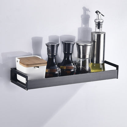 ELECTROPRIME 30cm Kitchen Multi-function Wall Hanging Holder Seasoning Storage Rack (Black)