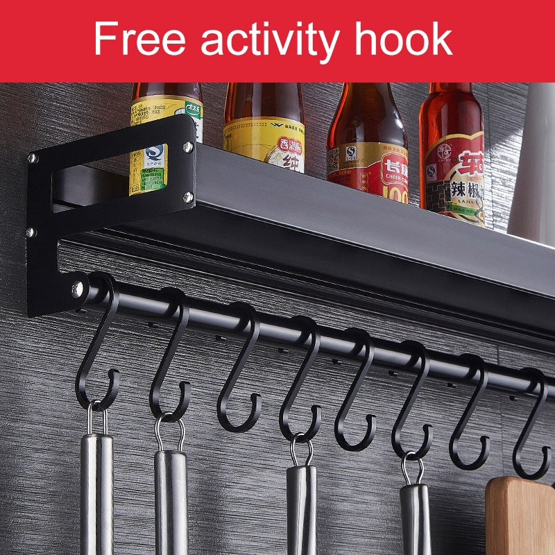 ELECTROPRIME 50cm 8 Hooks Kitchen Multi-function Wall Hanging Holder Seasoning Storage Rack (Silver)