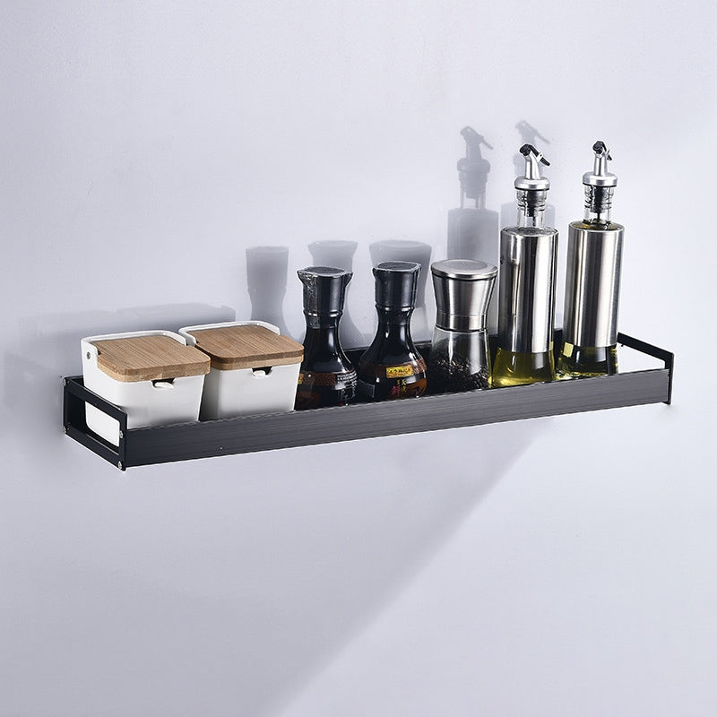 ELECTROPRIME 50cm Kitchen Multi-function Wall Hanging Holder Seasoning Storage Rack (Black)
