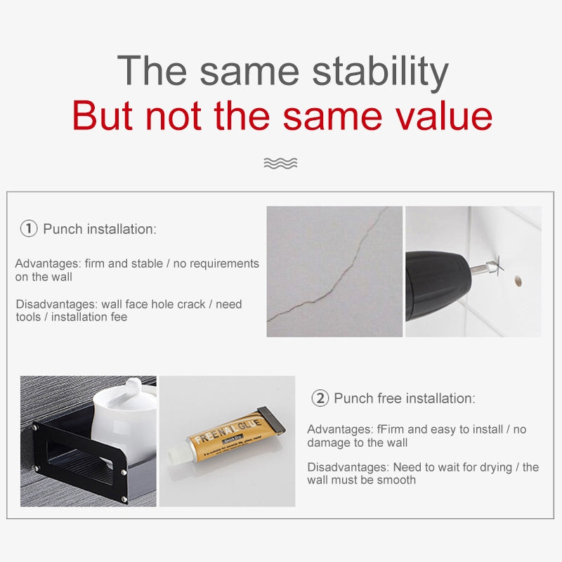 ELECTROPRIME 60cm Kitchen Multi-function Wall Hanging Holder Seasoning Storage Rack(Black)