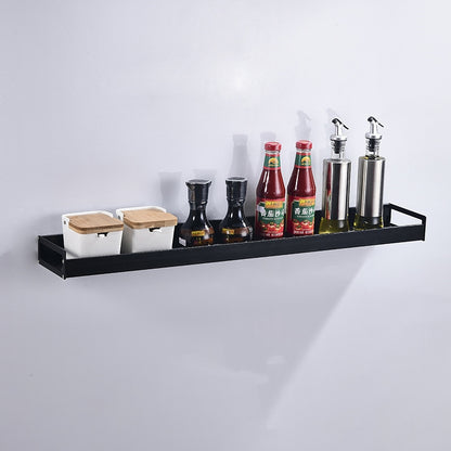 ELECTROPRIME 80cm Kitchen Multi-function Wall Hanging Holder Seasoning Storage Rack (Black)