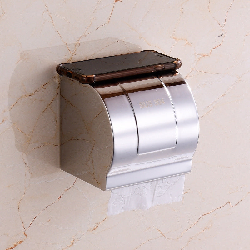 ELECTROPRIME K8 304 Stainless Steel Bathroom Wall-mounted Waterproof Bright Light Paper Towel Roll Holder