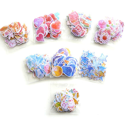 ELECTROPRIME 10 Packs Creative Waterproof PVC Sticker DIY Album Diary Watercolor Decorative Sticker, Random Delivery
