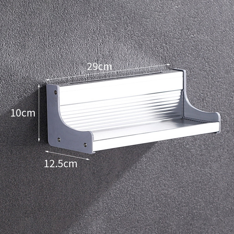 ELECTROPRIME 30cm Multi-function Kitchen Punching Wall-mounted Aluminum Condiment Holder Storage Rack
