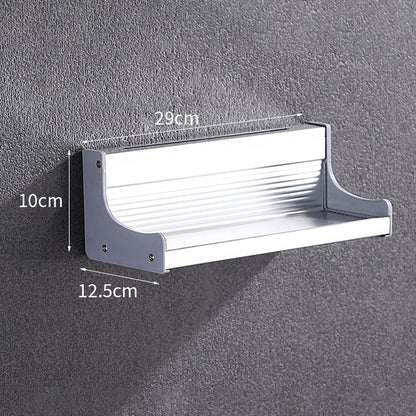 ELECTROPRIME 30cm Multi-function Kitchen Punching Wall-mounted Aluminum Condiment Holder Storage Rack