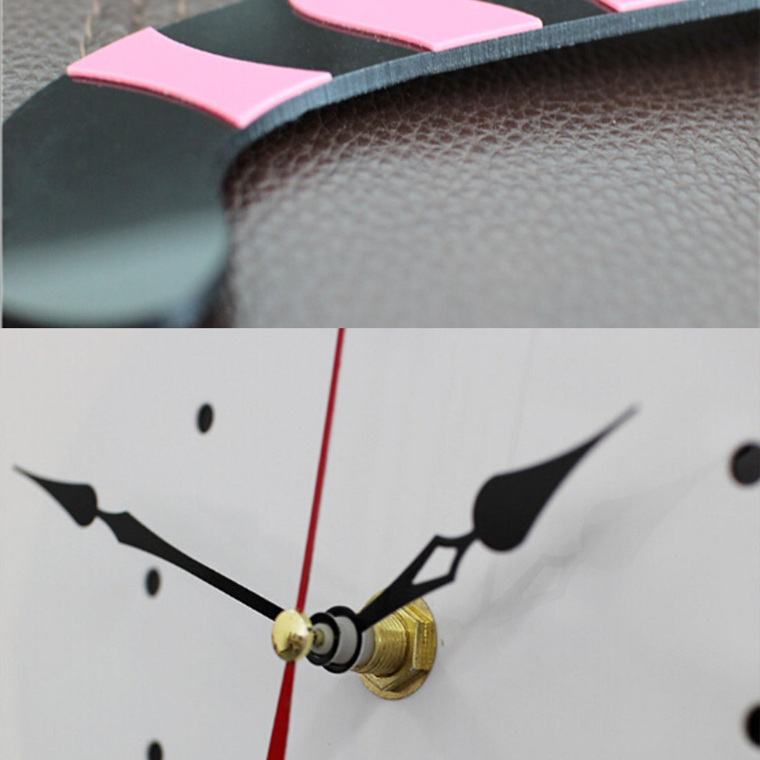 ELECTROPRIME 42x18cm Home Office Bedroom Decoration Battery Operated Cat Shaped Wall Clock with Swinging Tails(Black)