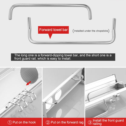 ELECTROPRIME 30cm Multi-function Kitchen Punching-free Wall-mounted Aluminum Condiment Holder Storage Rack