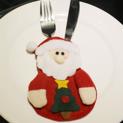 ELECTROPRIME 3 PCS 3 in 1 Christmas Decoration Gift Cutlery Holders Set, Random Style Delivery