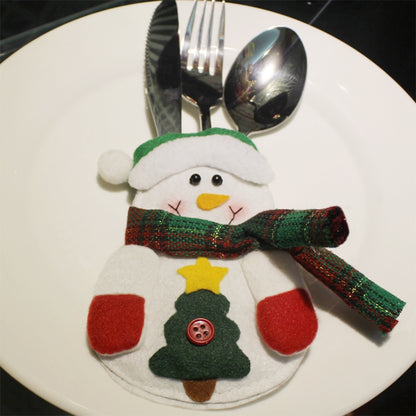 ELECTROPRIME 3 PCS 3 in 1 Christmas Decoration Gift Cutlery Holders Set, Random Style Delivery