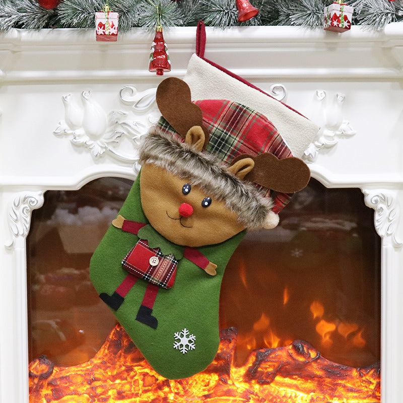 ELECTROPRIME Elk Christmas Ornament Decoration Christmas Stocking Gift Bag Pendant