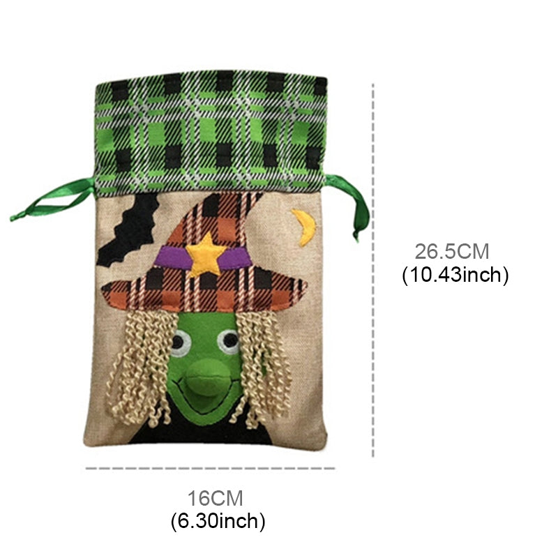 ELECTROPRIME Ghost Pattern Halloween Decorations Creative Cartoon Candy Gifts Kids Drawstring Tote Bag