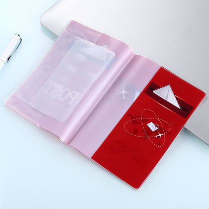 ELECTROPRIME Post Pattern Red Passport Card Bag